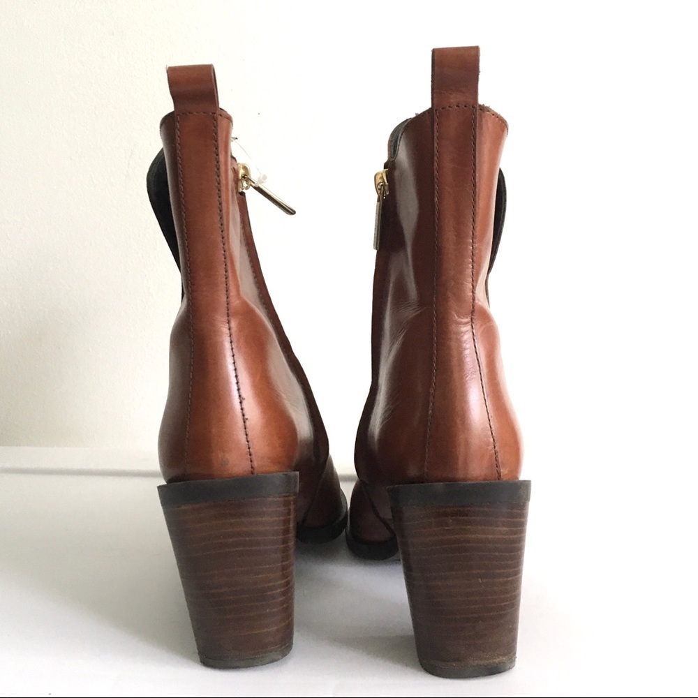 (SOLD) PONS QUINTANA Leather Ankle Boots Cognac 9 - Picture 5 of 11